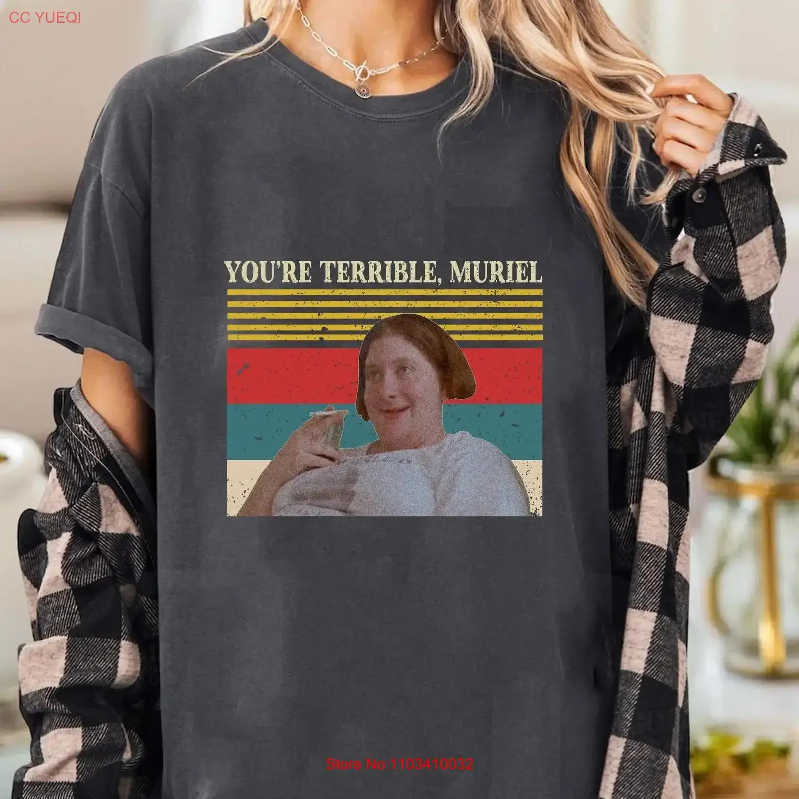 1994 Eres Terrible Muriel Camiseta Vintage Retro Divertida para Amigos Familia Estilo Casual 2025 Ropa de diseñador lavada vintage