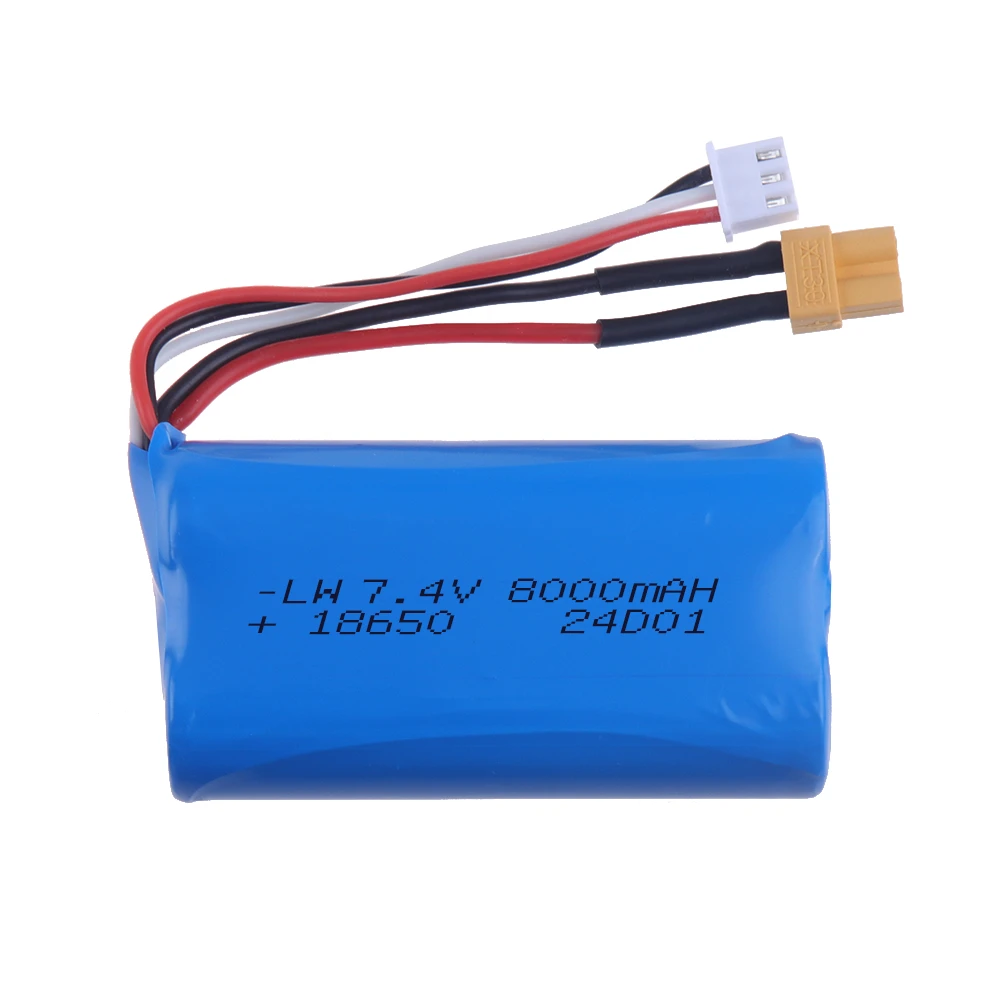 7.4V 8000mah 20C Li-ion Battery XT30 plug with USB Charger for Huina 580 550 583 582 RC Excavator RC Vehicles R/C Truck Car