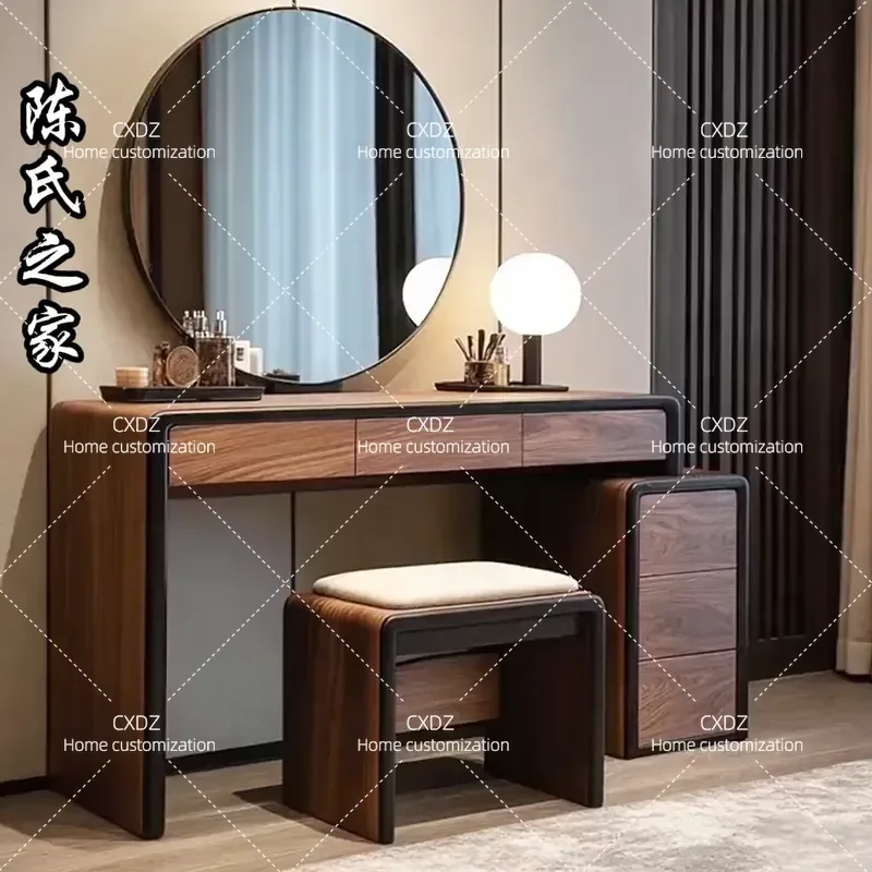 New Chinese Style Solid Wood Makeup Table Modern Simple Light Luxury Dressing Table for Bedroom 2025 New Arrival