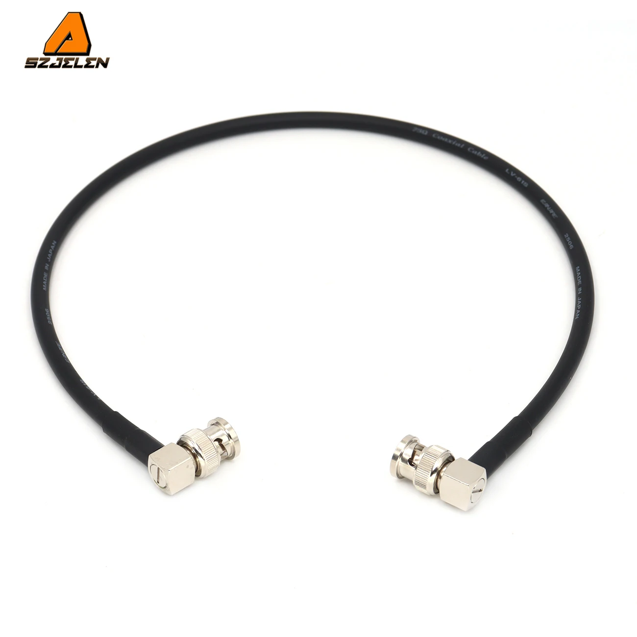 Monitor 12G HD-SDI Video Cable, Right Angle BNC to Right Angle BNC 75 Ω CANARE LV-61S Coaxial Cable