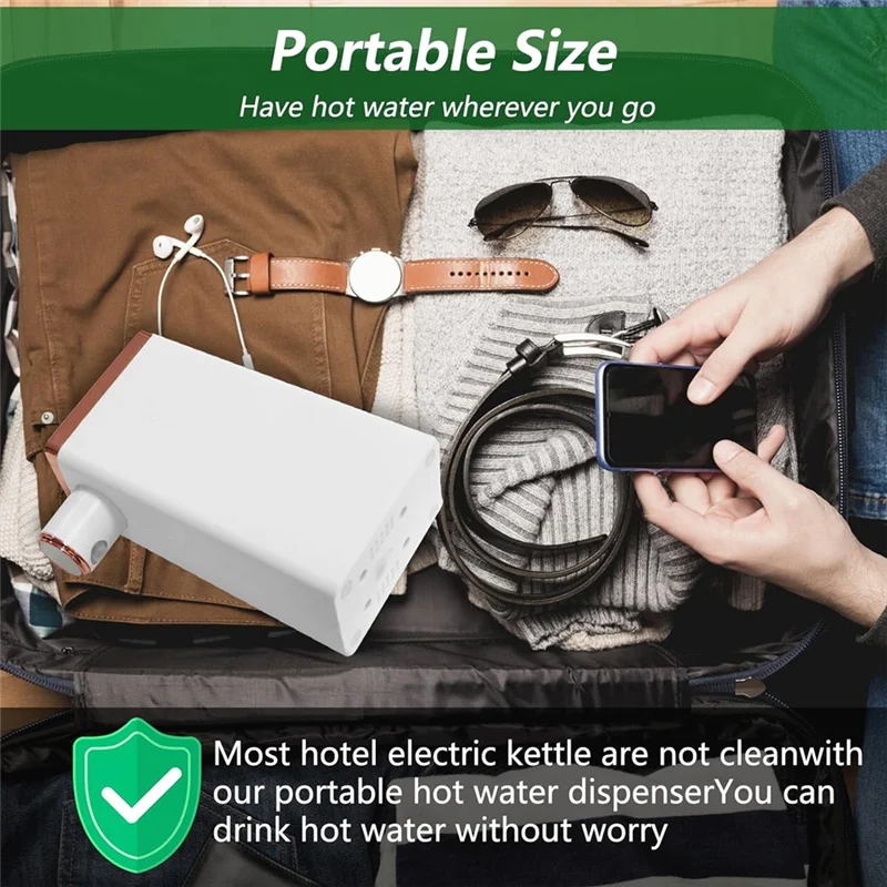 A49I-Dispenser Air Panas Instan, Dispenser Air Panas Portabel untuk Membuat Teh, Kopi Instan, Layar Sentuh LED Steker UE