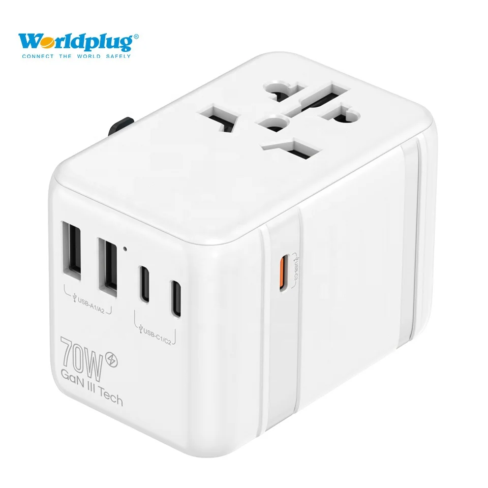 Universal Worldwide Wall Socket Power Adaptor Usb Mobile Phone Laptop Travel Charger Adapter