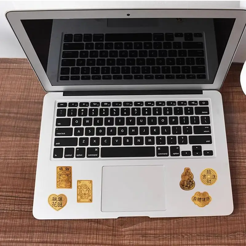 Adesivo Decalcomania del telefono Adesivi per telefono ricchezza Decalcomania del telefono in lamina d'oro Adesivi modello Feng Shui Accessori per telefono buddista per laptop
