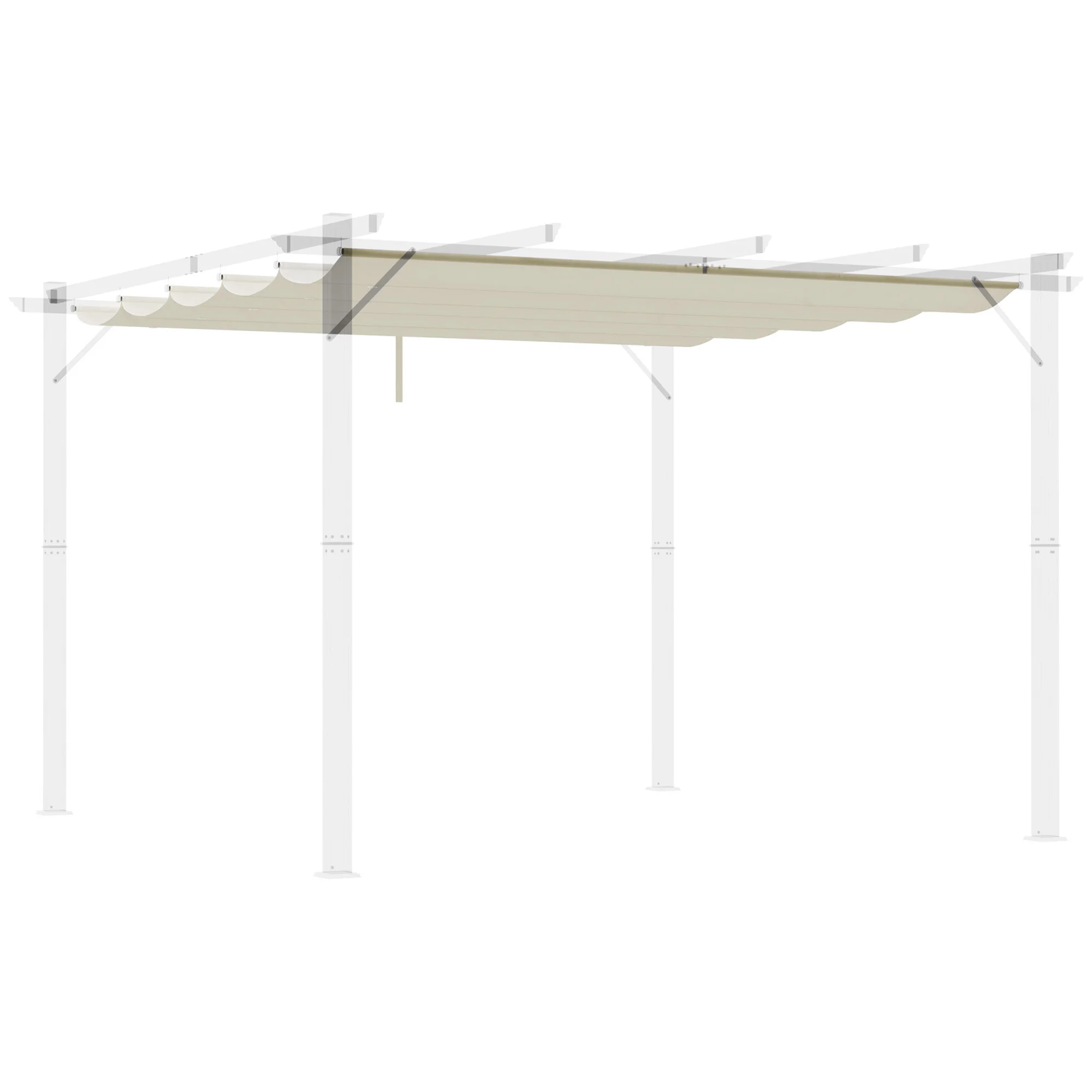 Outsunny retractable pergola cover 2,5x2,55m 10 drain holes