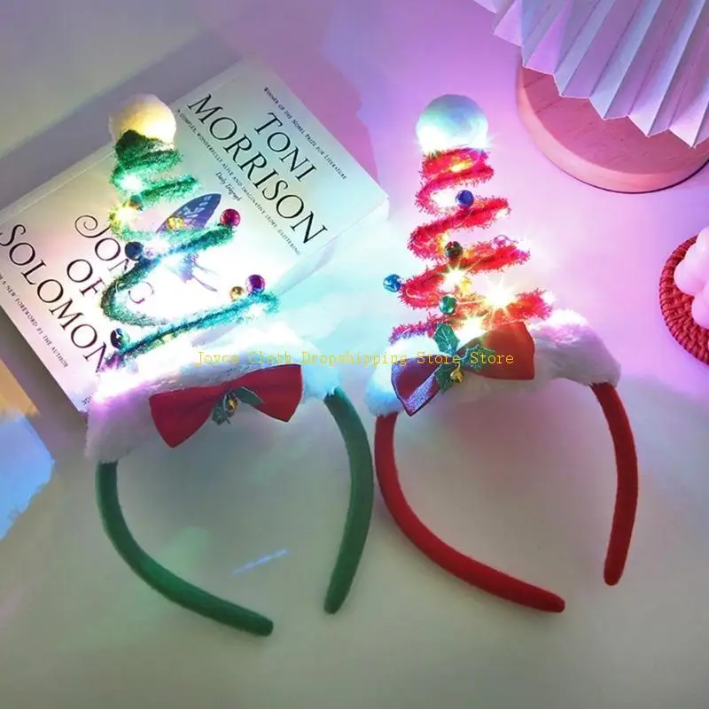 الأحمر شجرة عيد الميلاد أغطية الرأس الربيع عقال الكرتون حزب زي الشعر Accessori 10CD #3