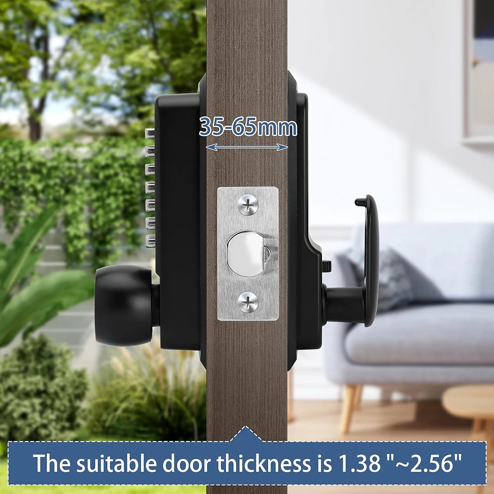 Password & Key Two Unlocking Methods，Waterproof Outdoor Gate Lock with Keypad,Supports One-Touch Hold Open, Black locks