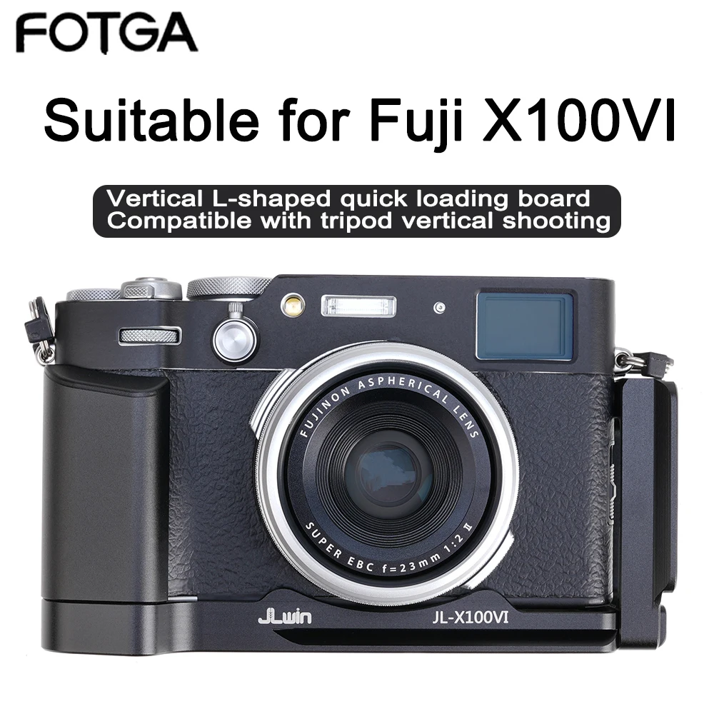 

FOTGA X100VI L Shaped Quick Release Plate For Fujifilm X100VI Camera L Shape Bracket with Handgrip L Plate For Arca Tripod Head