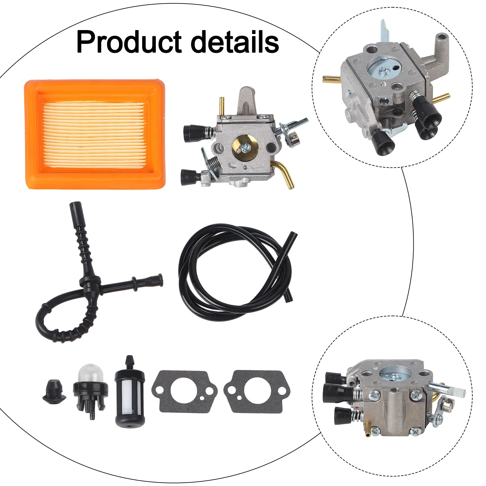 Complete Carburetor Kit for FS120 For FS200 For FS250 For FS300 For FS350 Brush Cutters with 10 Replacement Parts