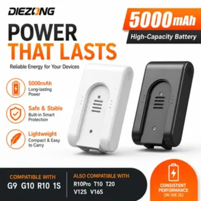 5000mAh Replacement Li-ion Battery for Xiaomi Dreame G9 G10 R10 R10Pro T10 T20 V12S Cordless Vacuum Cleaner Rechargeable Battery