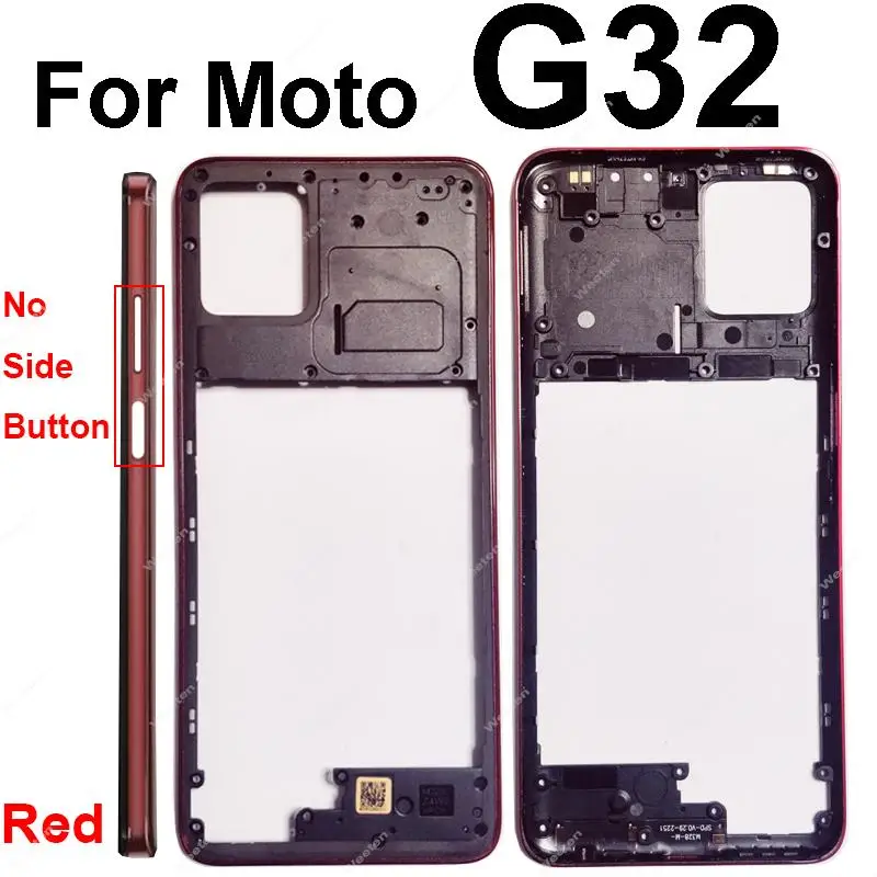 Middle Housing Frame Cover For Motorola MOTO G32 Middle Frame Bezel Without Side Button No Lens Frame Replacement Repair Parts