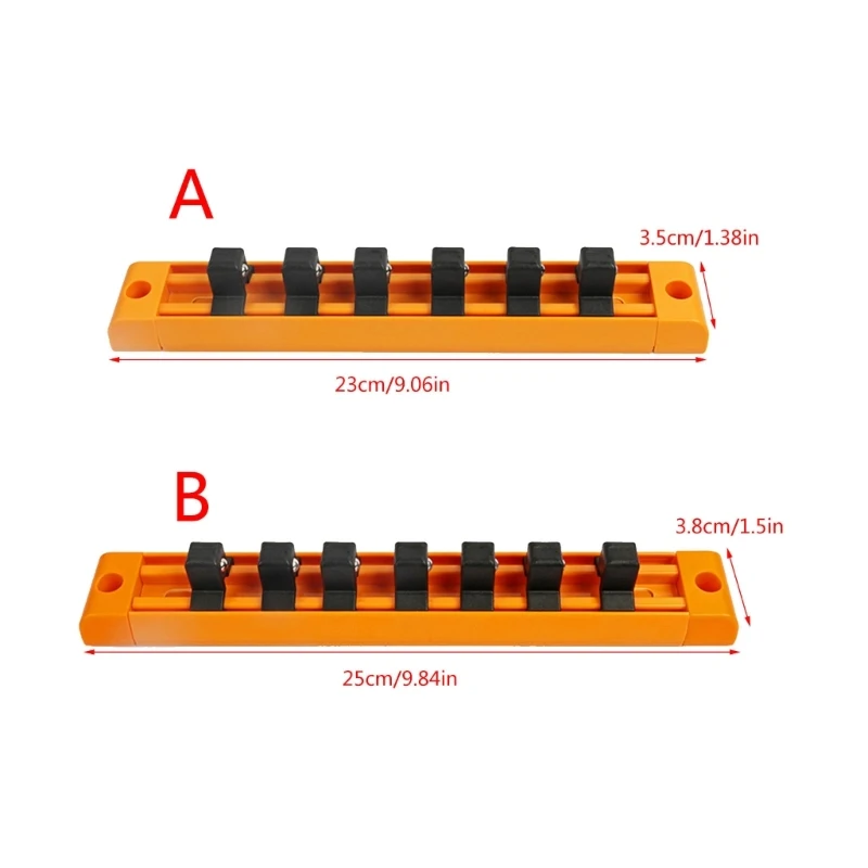 Rack porta prese con 6/7 clip per slot in acciaio Punta per punta esagonale per stoccaggio punte