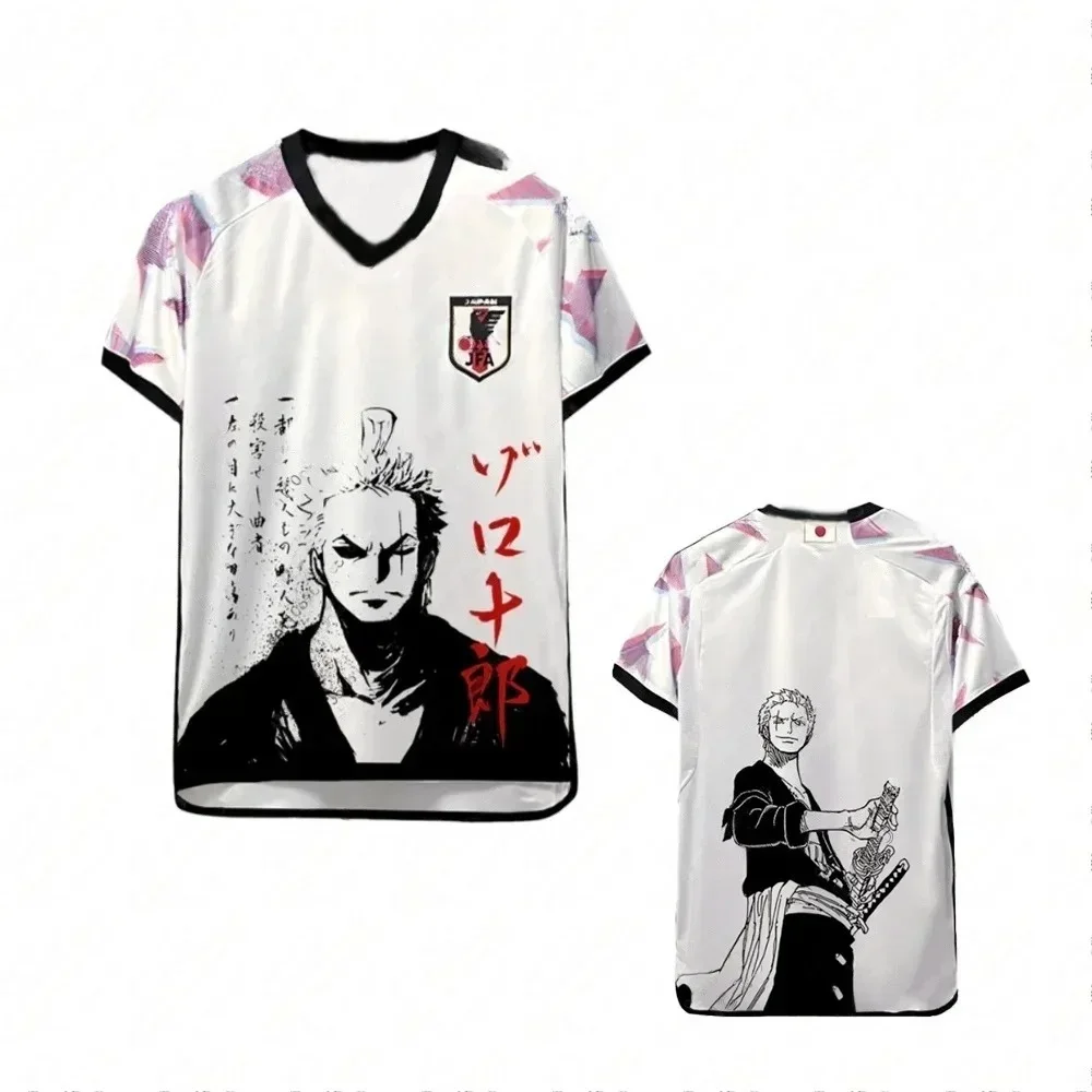 FamilyMatching Neuestes Anime One Piece Japanisches Fußballtrikot, Zoro Fan Edition, Sonderedition Atmungsaktives Jersey T-Shirt – Detail 6