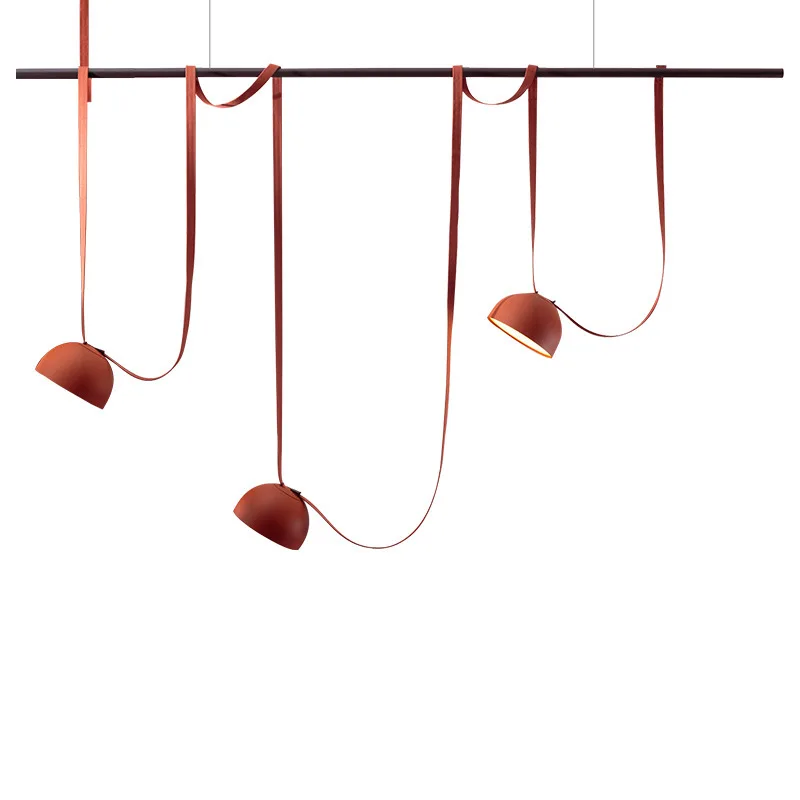 

Designer Personality Orange Three-headed Canvas Restaurant Chandelier Nordic Art Front Desk