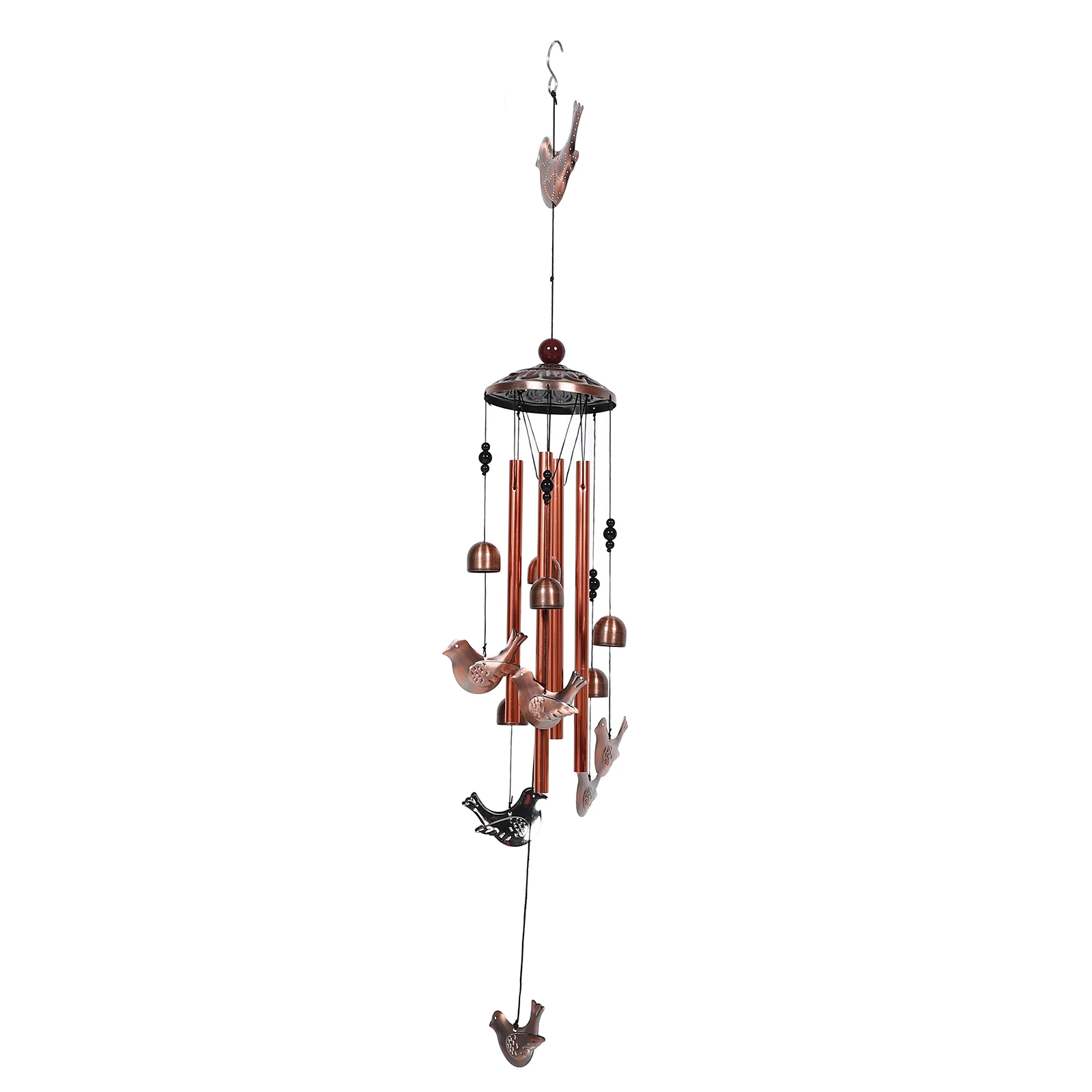 

Bird Wind Chime Decorative Bell Pendant Metal Chimes for outside Memorial Dark Brown Bells