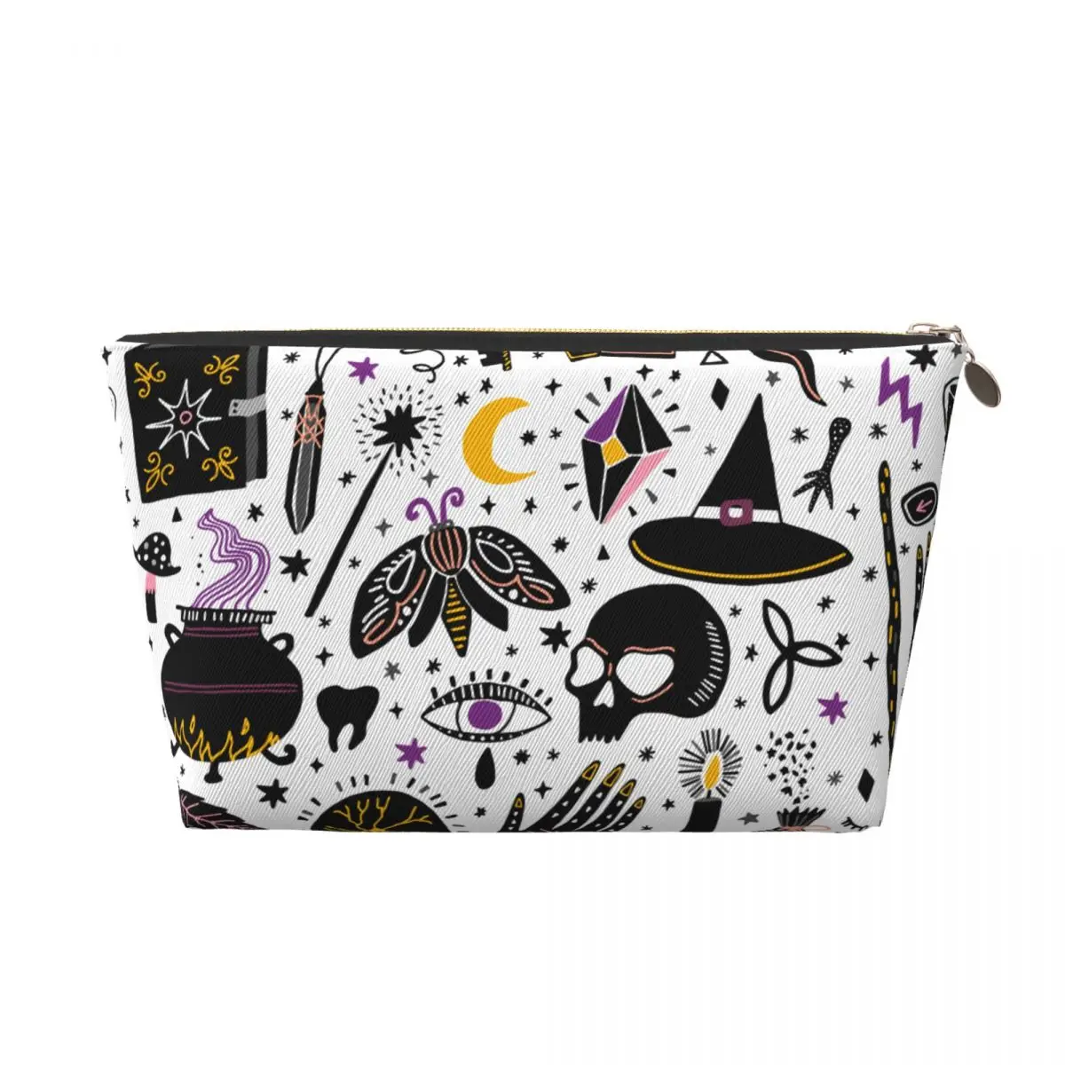 Custom Magic Witch Cosmetic Bag Women Big Capacity Black Alchemy Bohemian Halloween Makeup Case Beauty Storage Toiletry Bags