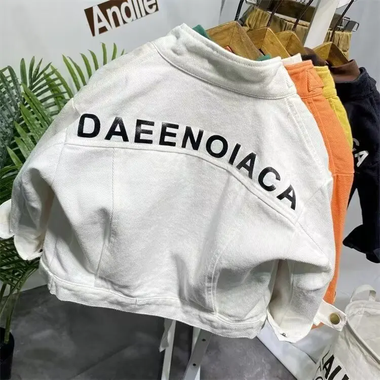 Spring Autumn Denim Jacket For Boy Girl New Korean Version Fashion Coat Casual Children\'s Clothing 2 3 4 5 6 Year