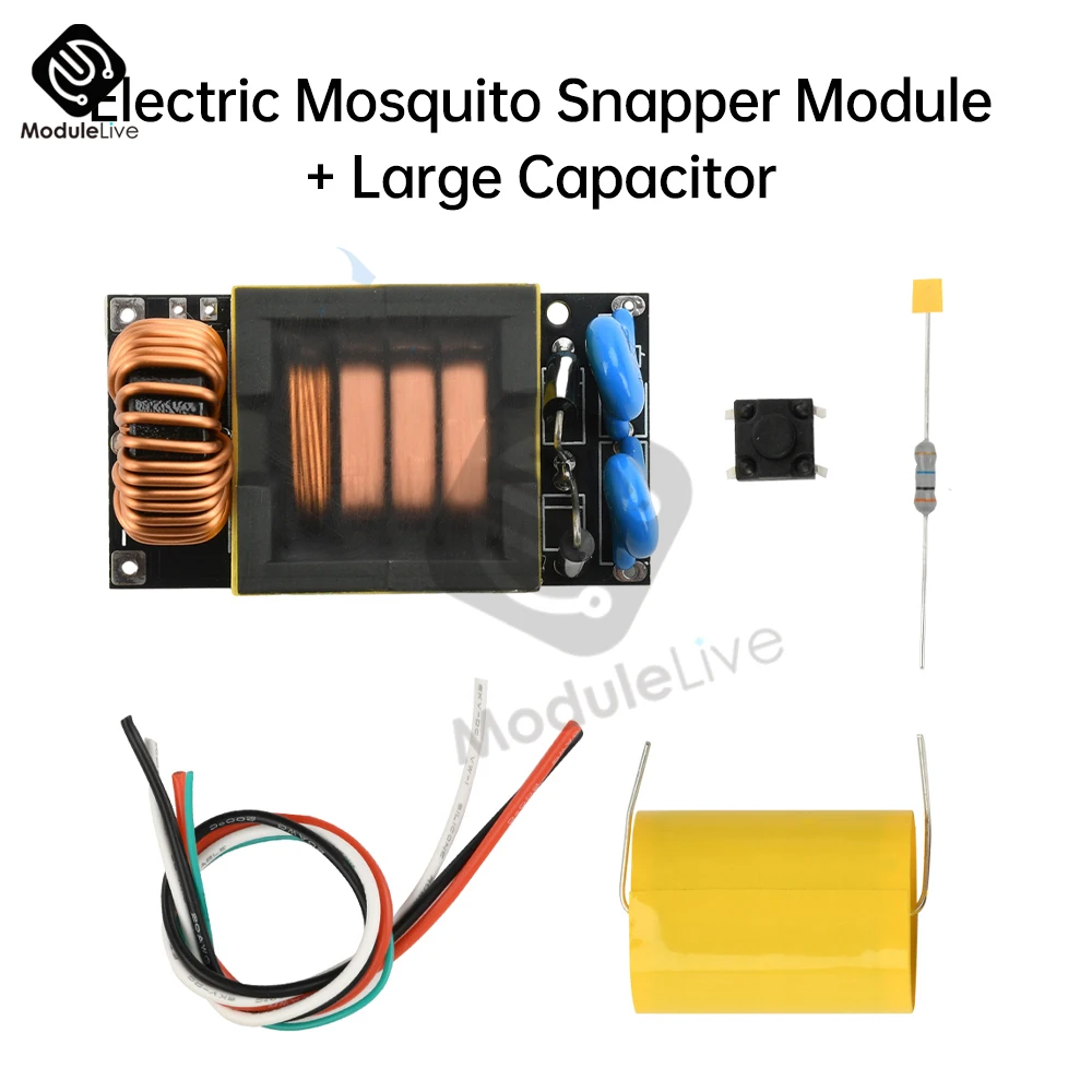 

DC 3.7V 4KV DIY Electric Mosquito Swatter Circuit Board Module Electric Mosquito Swatter Module Large Capacitor Boost Module