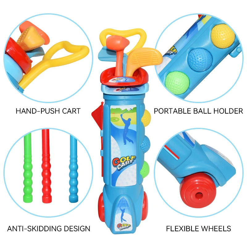 Kids Golf Club Set Indoor and Outdoor Sports Retractable Toy Golf Clubs Game Family Parent Child Outdoor Interactive Toys