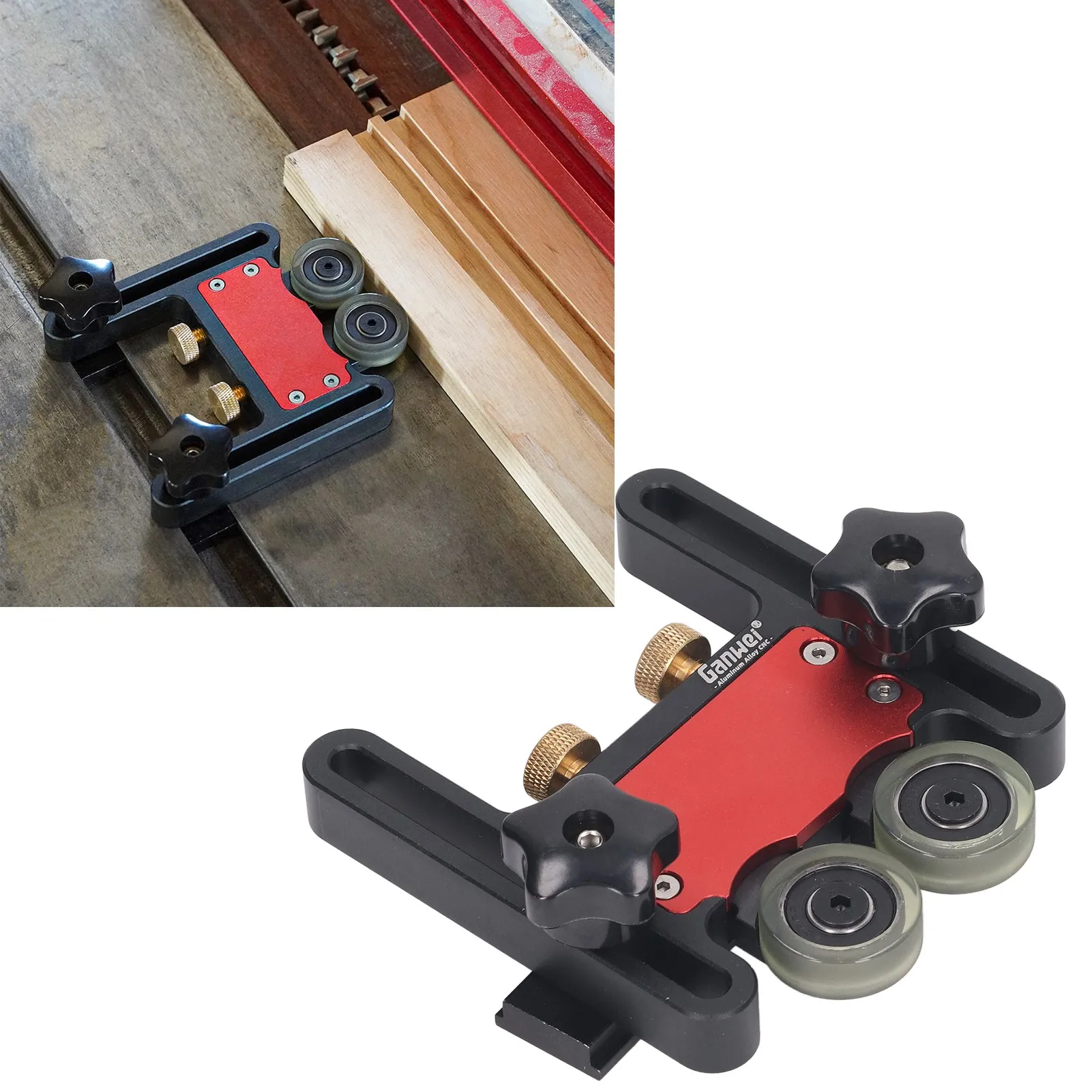 

Woodworking Feeding Roller Standard Rail Easy Assembly Table Saw Stock Roller Aluminum Alloy for Desktop Saws