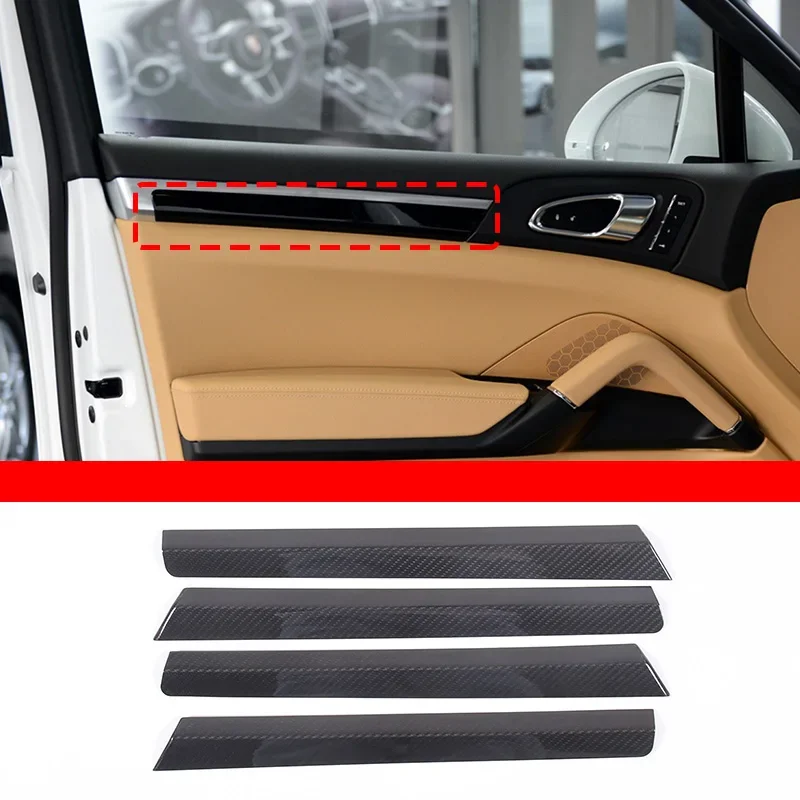 

For Porsche Cayenne 2011-2017 Real Carbon Fiber Car Inner Door Panel Cover Trim Sticker Car Accessories