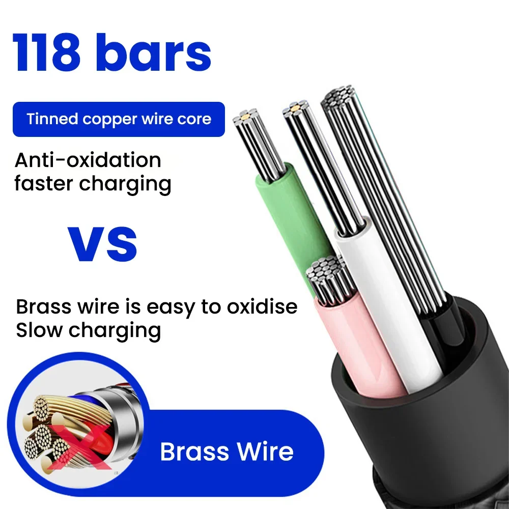0.25M Short Cable Micro USB Cables Type c Data Cord Fast Charging Portable Wire for Power Bank iPhone 15 Samsung Android Phone image 3