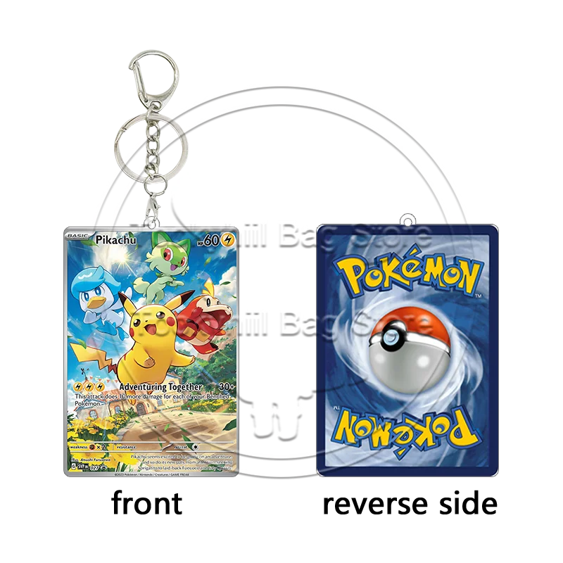 PTCG Mimikyu Acrylic Keychain Cards Mew Ex Mewtwo Snorlax VanGogh Hat Collection Pocket Monster Keyring Pendant Birthday Gift view 6