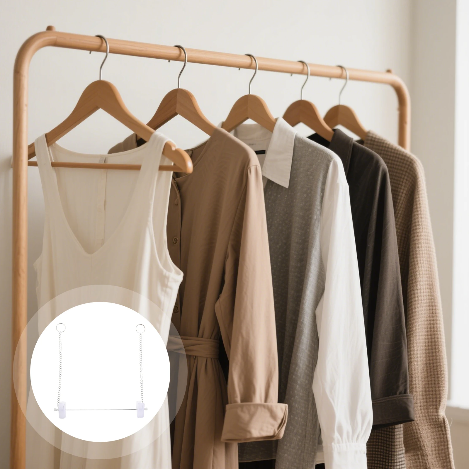 

10 Pcs Clothing Display Chain Hangers Ceiling Storage Rack Silver Plastic Clothes Hanging