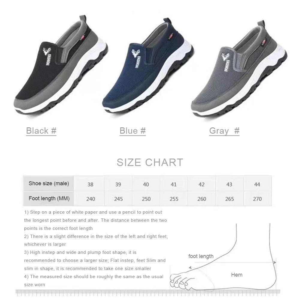 Men Running Hiking Sneakers Breathable Orthopedic Travel Plimsolls Slip On Comfortable for Outdoor Activity Hiking Walking