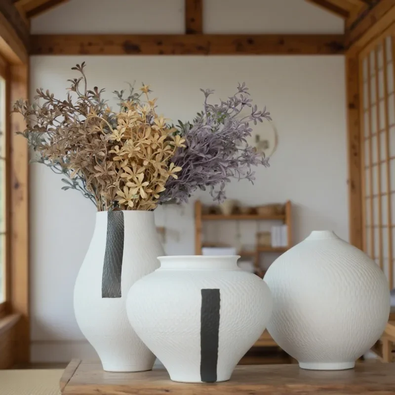 ceramic vase, living room color matching, flower arrangement decorations, home dried flowers, flower ornaments, handicrafts