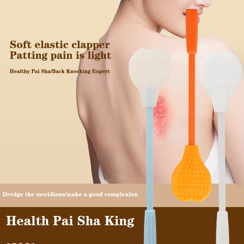 1Pcs Extended Handle Handheld Percussion Back Hammer Massager Meridian Beat Silicone Shot Massager For Full Body Improve