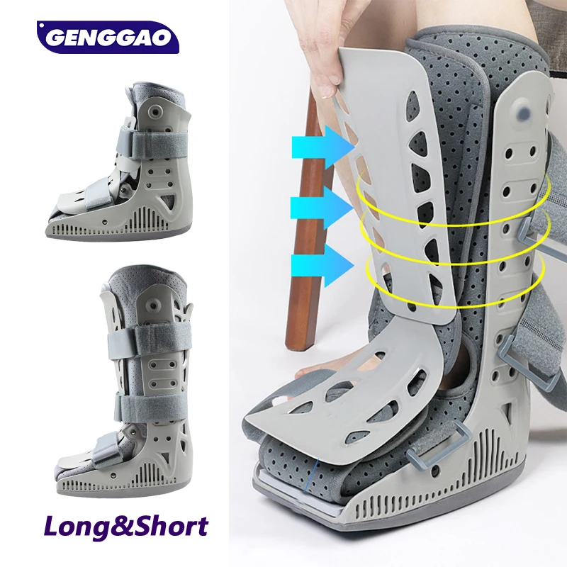 Bota de Fractura Air Walker, bota de protección para caminar, inflable para fracturas de pies rotos, esguince, compatible con tobillo de pie izquierdo o derecho, 1 Uds.