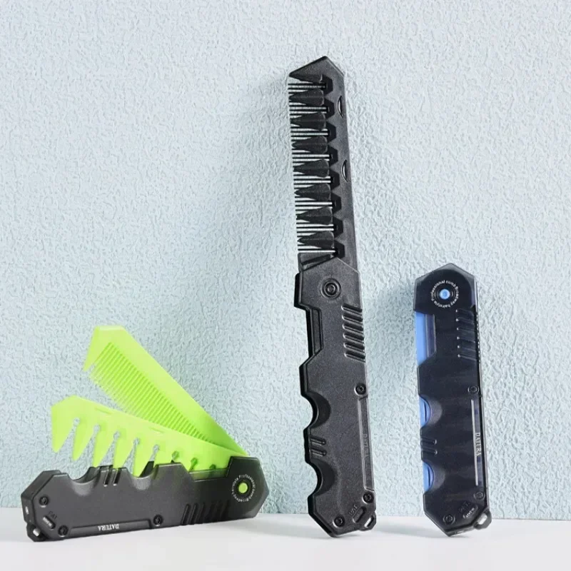 Pocket Comb for Men Portable Multifunctional Plastic FoldingBarber Wide Tooth Beard Hair Styling Comb Oil Head Care
