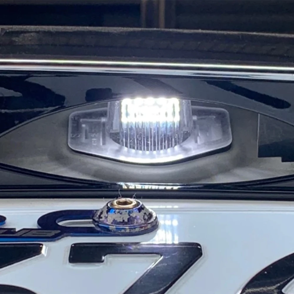 2pcs LED License Plate Lights Assembly for Honda Crv Fit Odyssey Jazz Hrv Frv CR-V Stream 12V SMD Number Lamp Xenon White 6000k