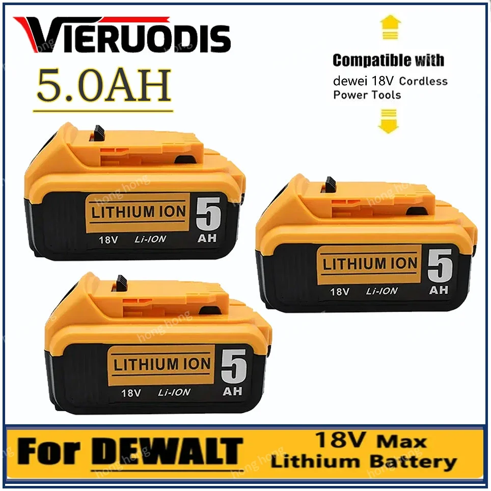 

for Dewalt 18V 20V 5000mAh power Tools rechargeable electric tool Accessories Lithium batteries Replace DCB200 DCB184