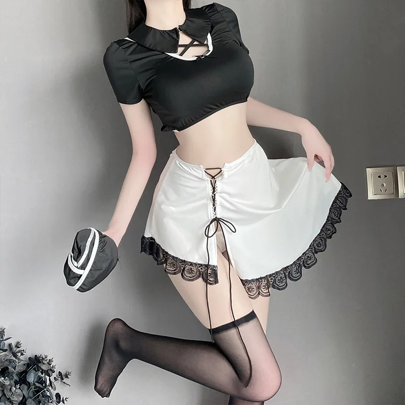 

Women Lingerie Exotic Sets Home Sleeping Nightwear Blouse Top Skirt Stocking Cops Police Officer Maid Cosplay Role Play Uniform