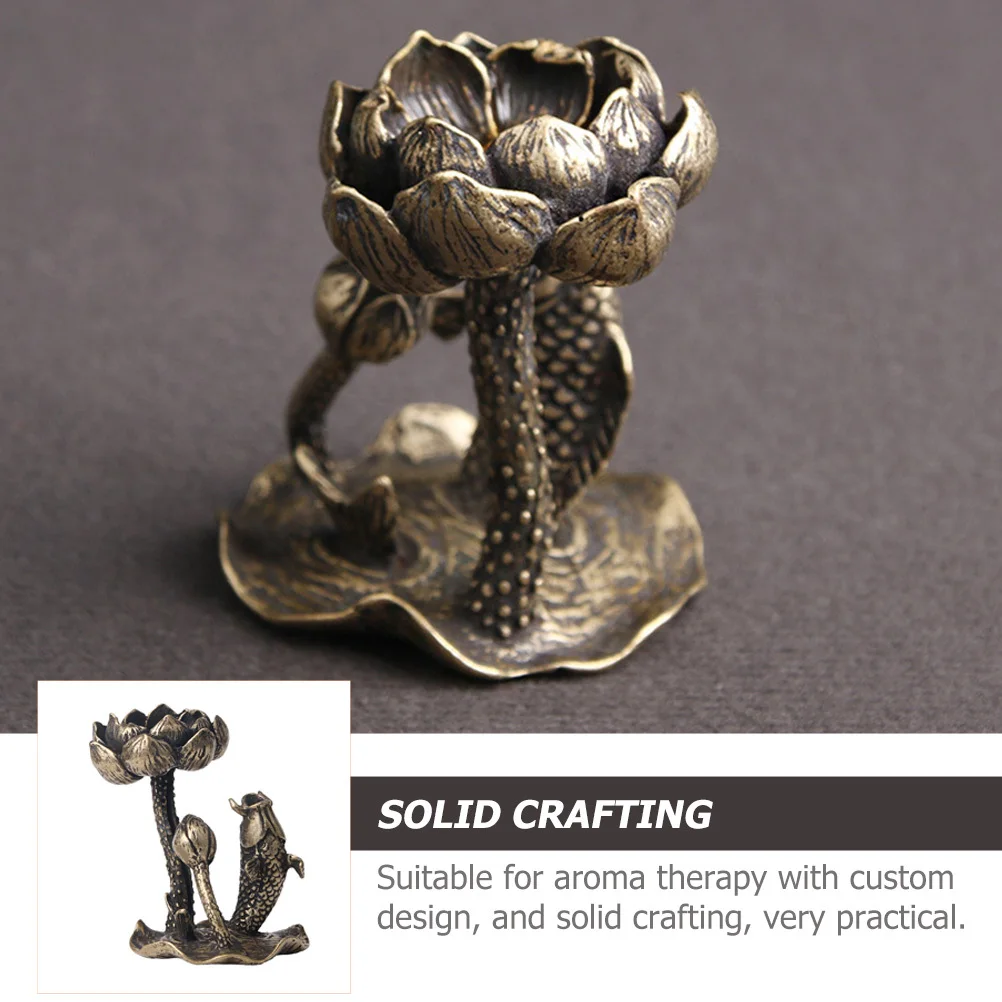 

1Pcs Brass Lotus Leaf Backflow Incense Burner Aromatherapy Decor for Home Office Desktop Brass Craft Censer Censer Adornment