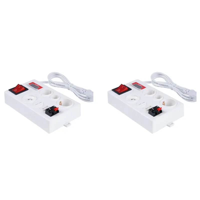 【RECOMENDAR】2X E27 B22 E14 Lamp Bulb Tester, LED Light Voltage Power Quick Test Box, Fast Testing With Power Display US PLUG