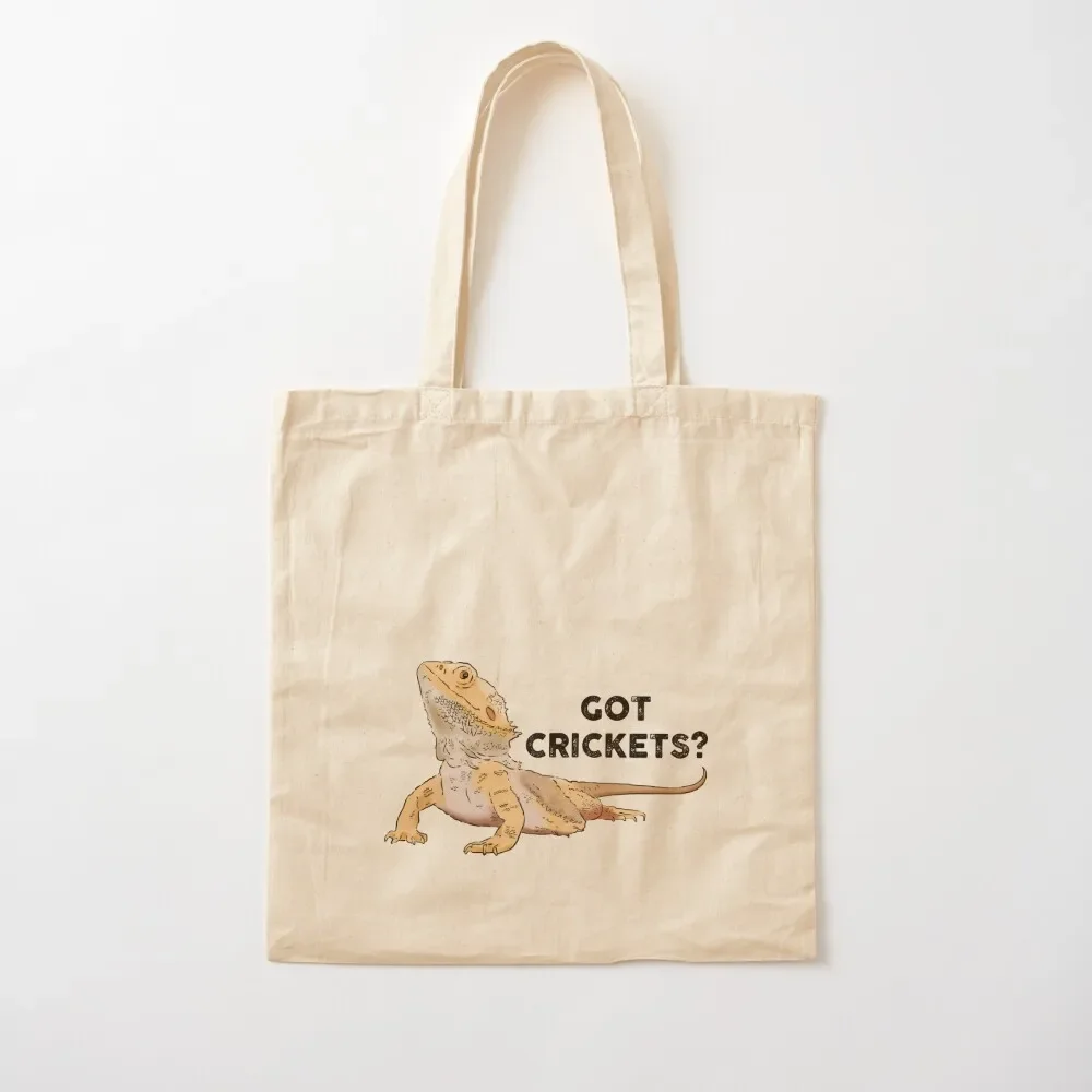 Funny Bearded Dragon, Got Crickets?, Bearded Dragon Lover Tote Bag hand bag ladies shoping bag Shopper tote men