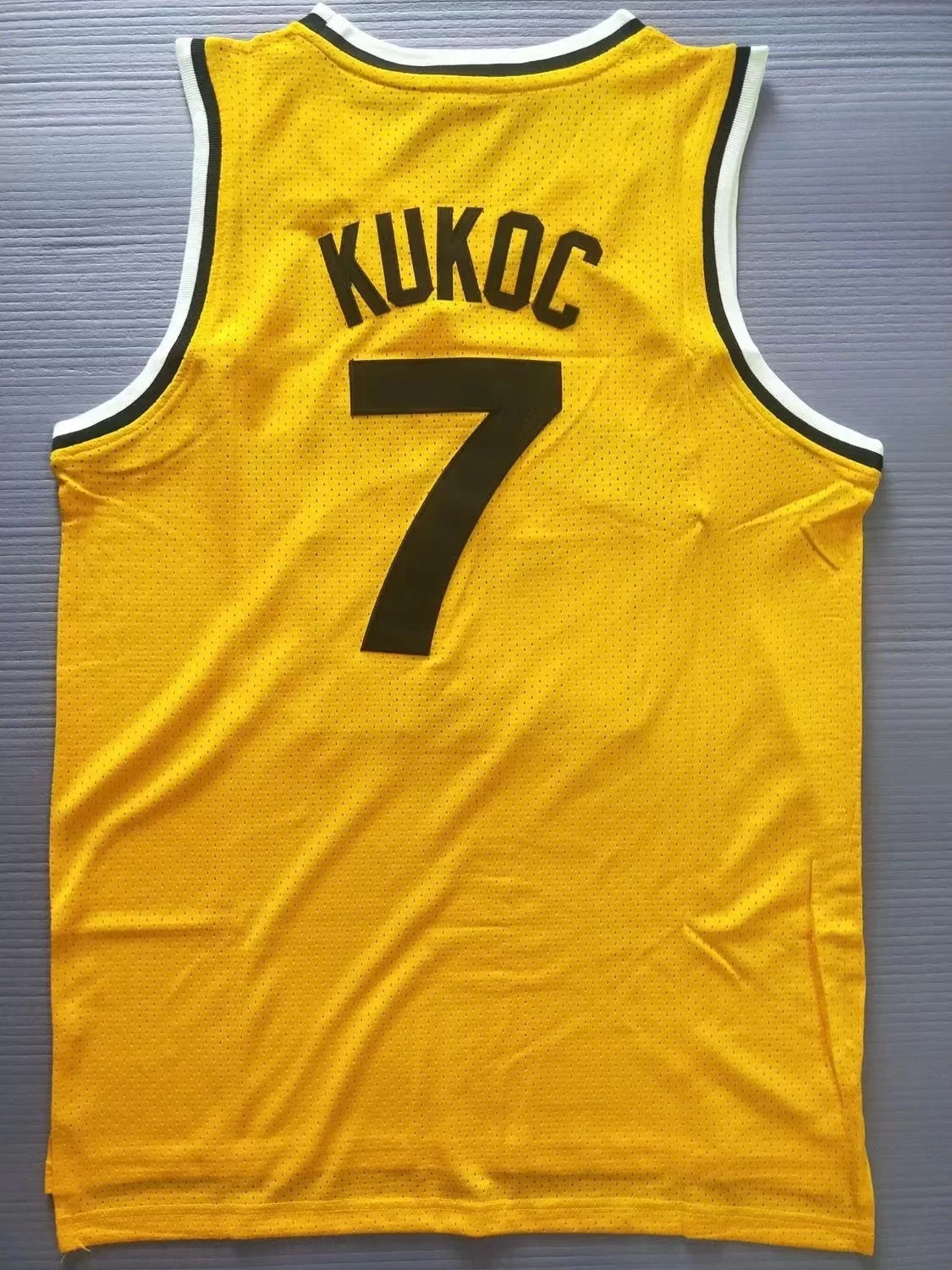 Movie version yellow basketball jersey No.7 Men's Croatia JUGOPLASTIKA 7 KUKOC embroidery outdoor quick-drying breathable