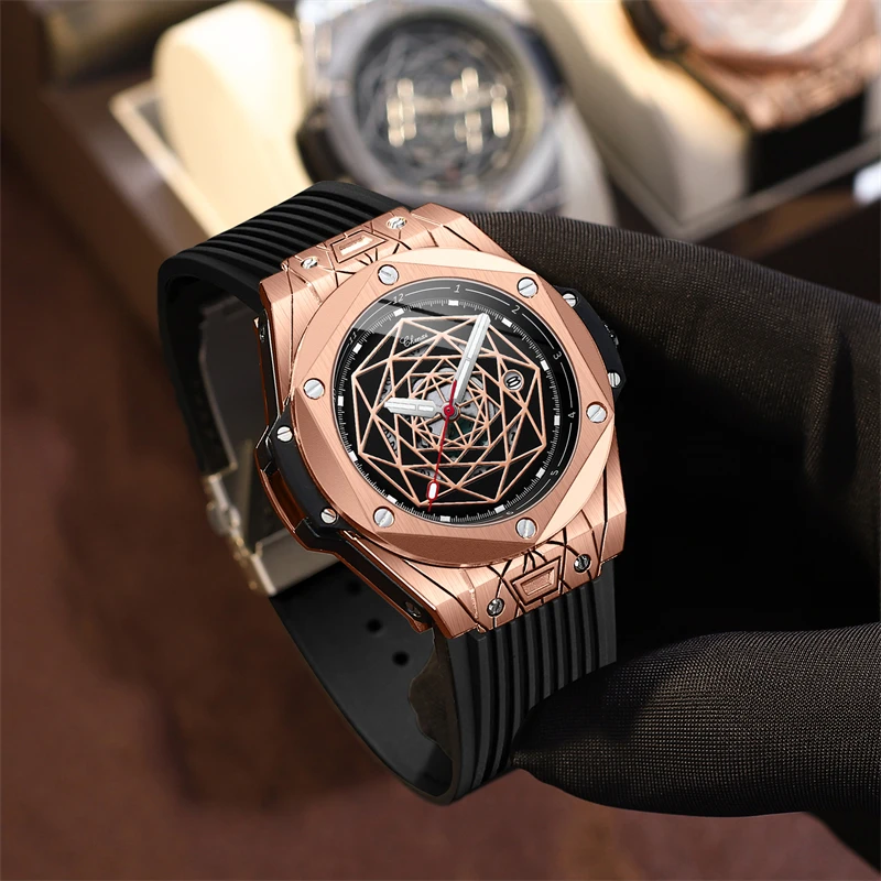 Chenxi นาฬิกาข้อมือผู้ชายยอดนิยม8249, ผู้ชายแฟชั่นสายนาฬิกาซิลิโคนกันน้ำสำหรับกีฬาทหารนาฬิกาลำลอง