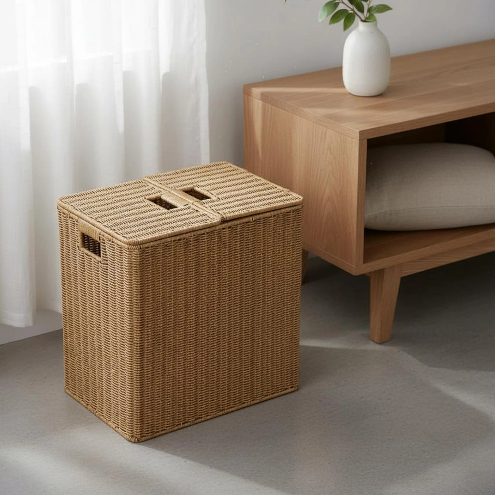 Rieten opbergbox met ingebouwd - Woven Basket Set recensie en prijs
