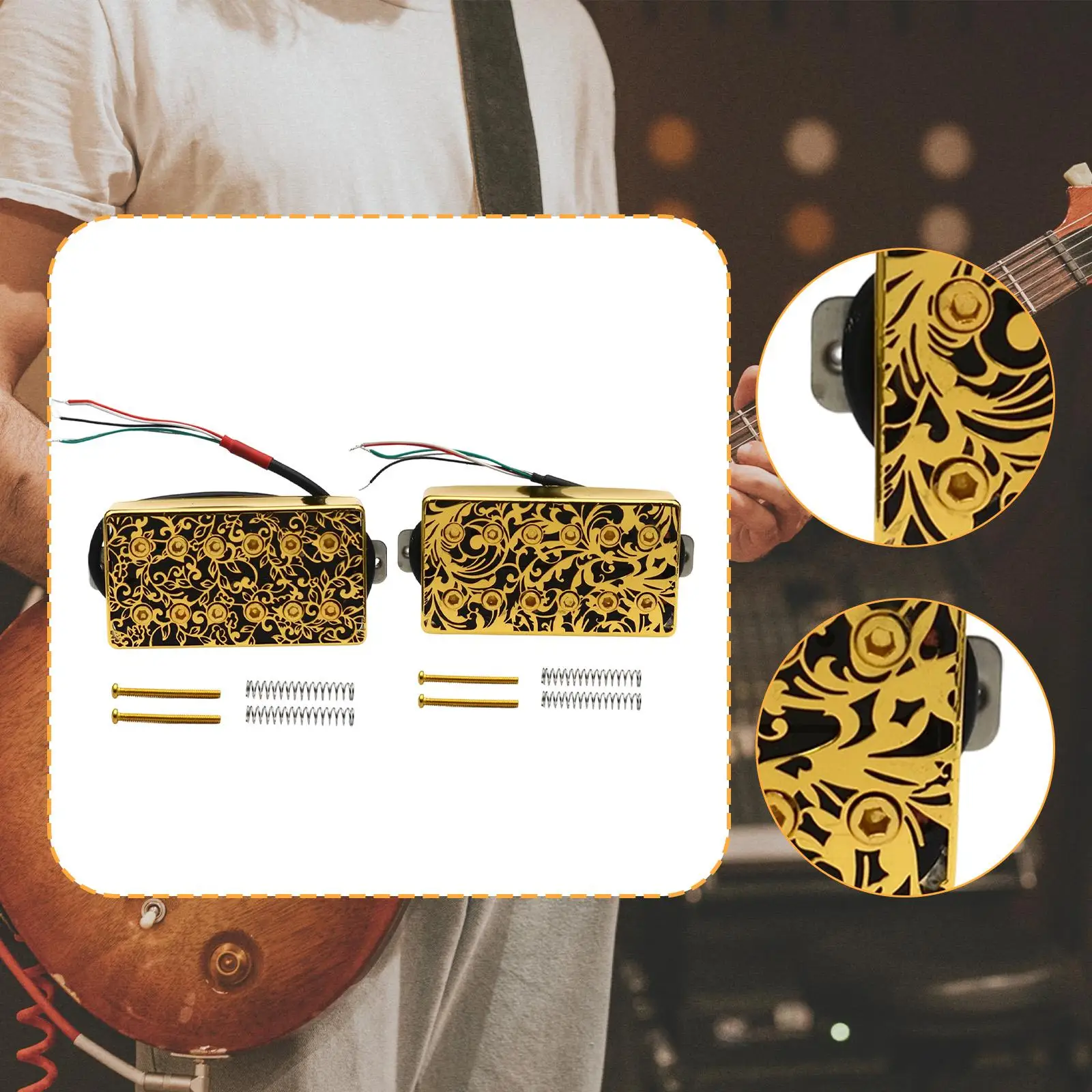 

Double Coil Humbucker Pickup Clear Dynamic Response Electric Guitar Parts for Neck Bridge Position Suitable for Rock Blues Jazz