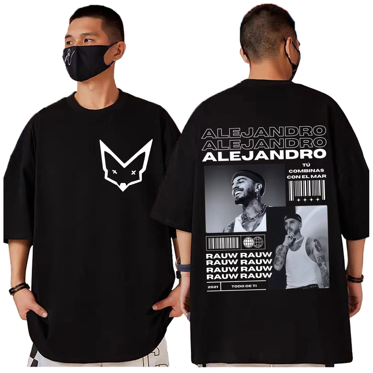 

Singer Rauw Alejandro Graphic T Shirts Men's Women's Hip Hop Vintage Short Sleeve T-shirt Summer Casual Loose Cotton T-shirts