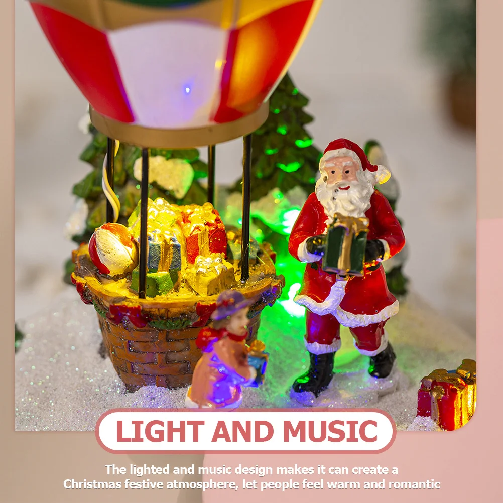 

Lighted Hot Air Balloon Christmas Light Up Decor Table Decorations Xmas Gift Resin Romantic Holiday Atmosphere