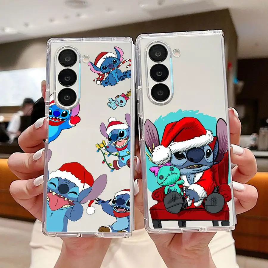 حافظة لهاتف سامسونج جالاكسي Z Fold 7 6 5 4 3 ZFold6 ZFold4 ZFold5 ZFold7 ZFold3 Disney Stitch Merry #1