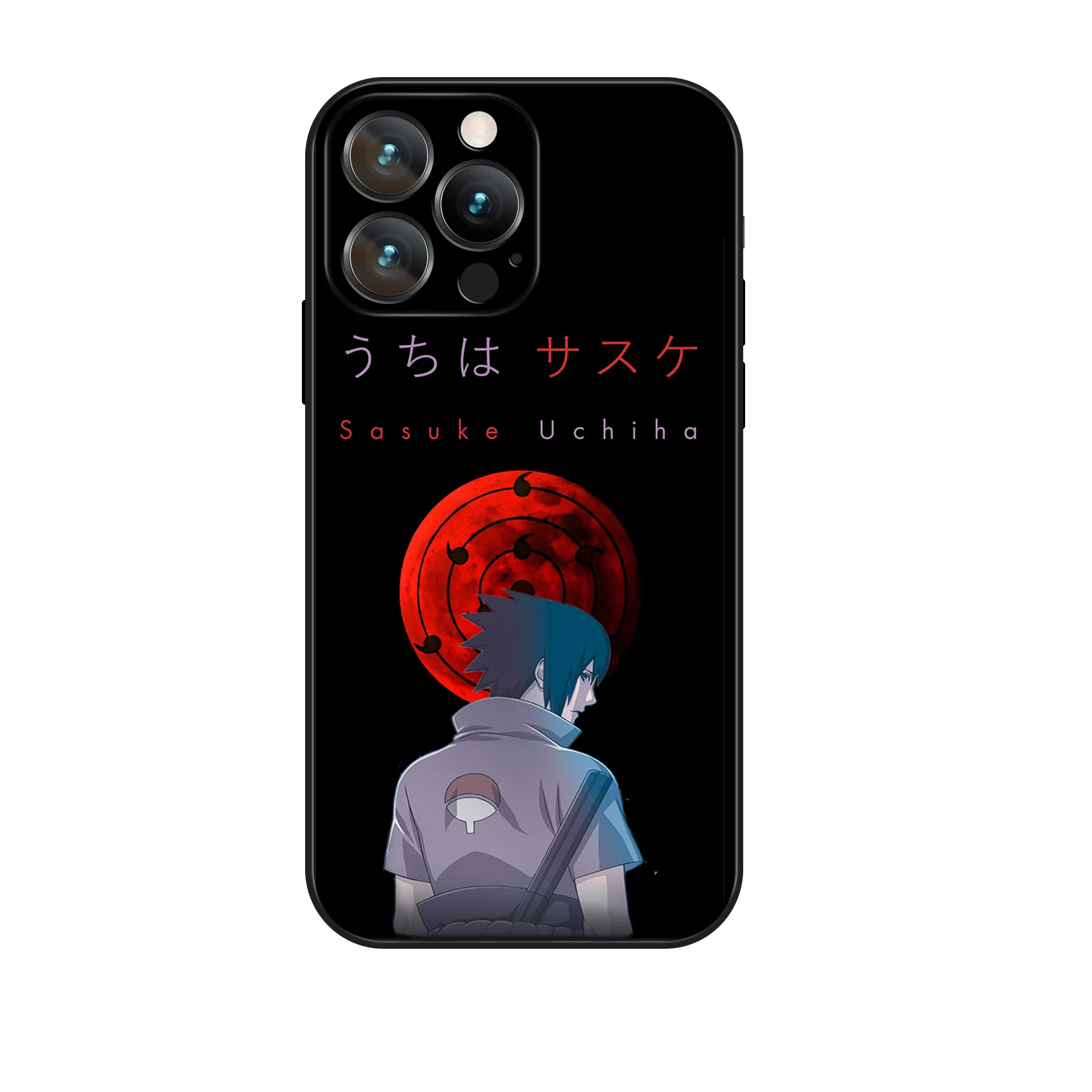 MINISO Case for iPhone 16 Pro Max Anime Uchiha  Sasuke Mangekyo Soft Silicon Cover for iPhone 16 15 14 13 12 11 Pro Max Plus