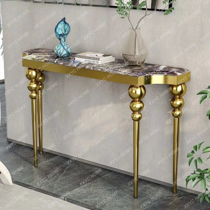 Light luxury microcrystalline stone table villa hotel rock slab partition decoration