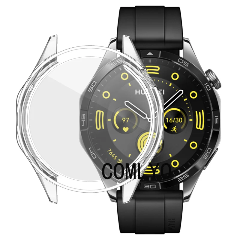 Coque souple en TPU pour Huawei Watch, coque de protection, bande transparente, 46mm, GT4