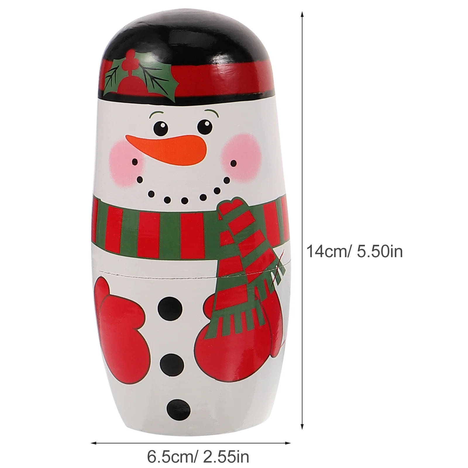 Matposhka-Bonhomme de neige en bois pour enfants, jouets de Noël, décoration de la maison, cadeau artisanal pour bébé