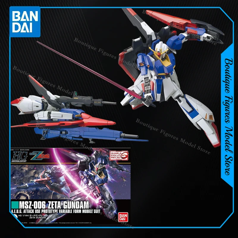 

Bandai Original HG MSZ-006 ZETA GUNDAM Anime Action Figures Assembly Model Collection Gift Kids Toys Hobbies